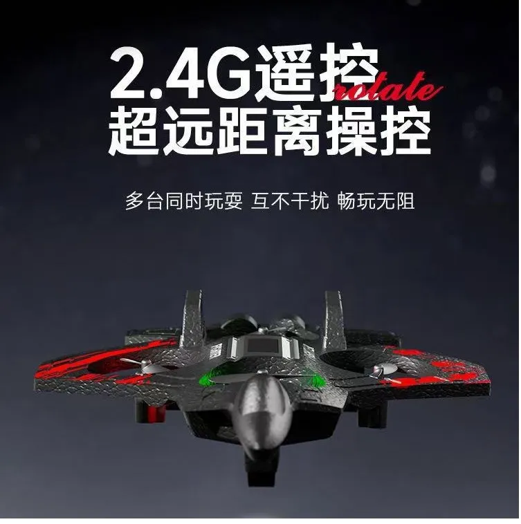 Remote Control Fighter Jet with LED Lights & 360° Stunt Flips - Image 7