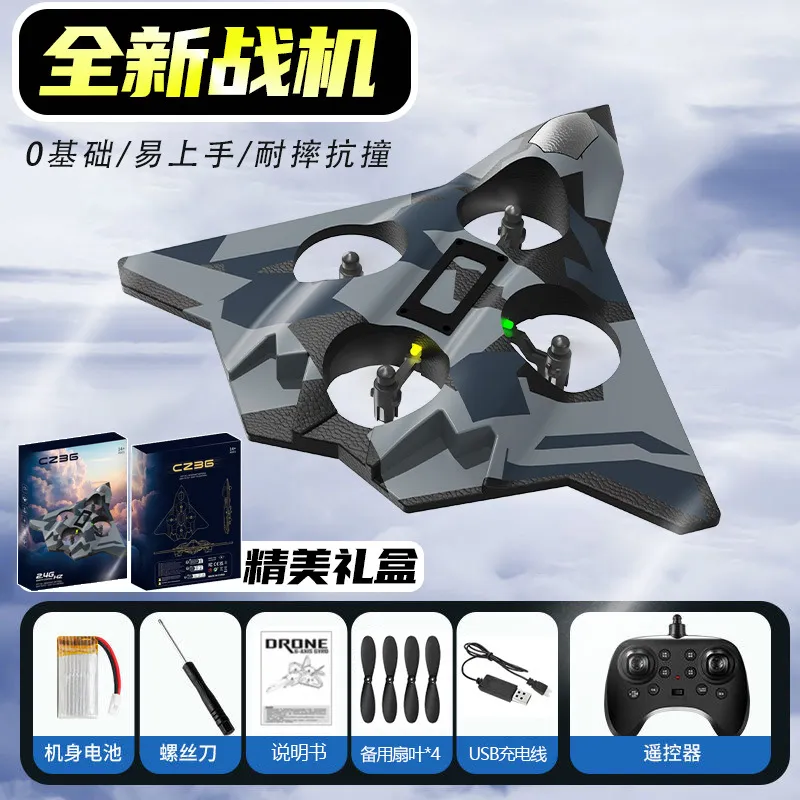 Remote Control Fighter Jet with LED Lights & 360° Stunt Flips