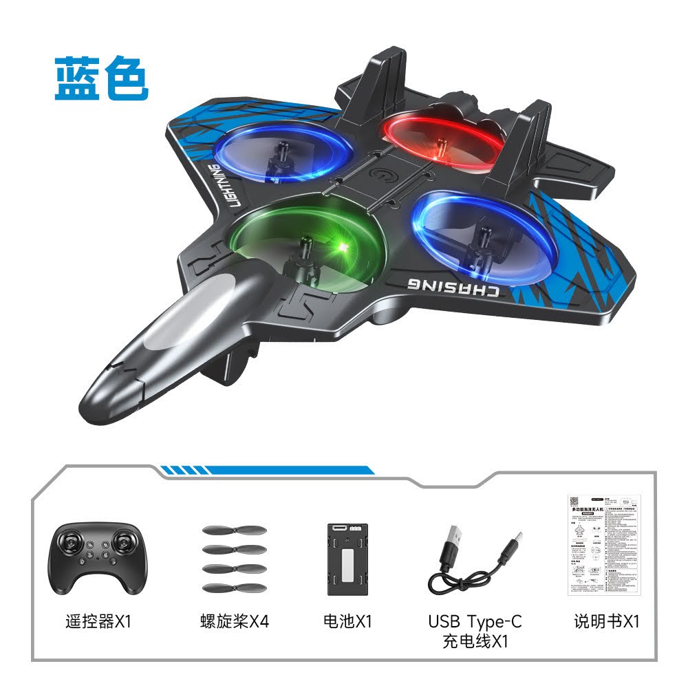 Remote Control Fighter Jet with LED Lights & 360° Stunt Flips - Image 4